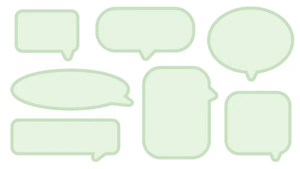 Collectie Van Schattige Pastel Groene Spraakzeepbel Conversatiebox Chatbox Berichtenbox Denkbox — Stockfoto