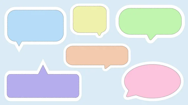 Set Cute Pastel Speech Bubble Conversation Box Chat Box Message — Stock Photo, Image