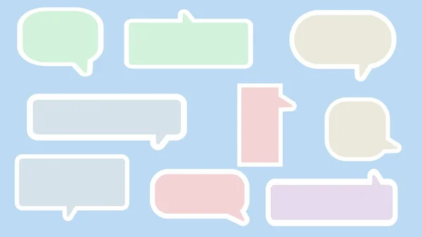 Verzameling Van Leuke Pastel Spraakzeepbel Conversatie Doos Chat Box Denken — Stockfoto