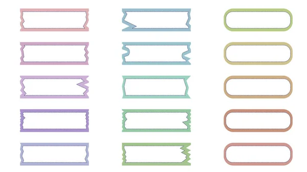 Set Leuke Banner Masking Tape Label Decoraties Lint Voor Planner — Stockfoto