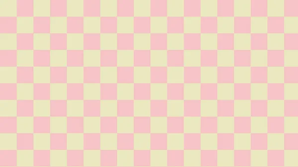 Χαριτωμένο Παστέλ Ροζ Και Κίτρινο Checkerboard Gingham Καρό Καρό Φόντο — Διανυσματικό Αρχείο