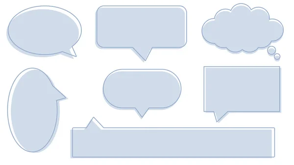 Sammlung Set Aus Einem Leeren Niedlichen Pastellblauen Sprechblase Gesprächsbox Chatbox — Stockfoto