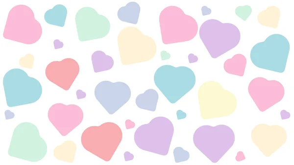 Hoş Pastel Kalp Şekli Arkaplan Çizimi Duvar Kağıdı Arkaplan Kartpostal — Stok Vektör