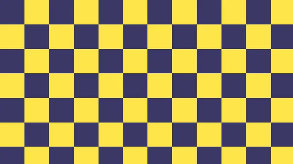 Aesthetic Blue Yellow Checkers Gingham Plaid Checkerboard Wallpaper Illustration Perfect — Vector de stock