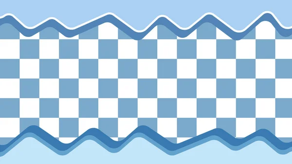 Blue White Checkerboard Gingham Aesthetic Checkers Frame Background Illustration Perfect — Foto Stock