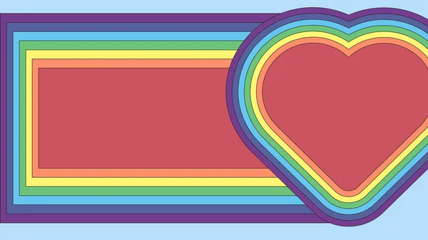 colorful rainbow heart frame wallpaper illustration, perfect for wallpaper, backdrop, postcard, background for your design