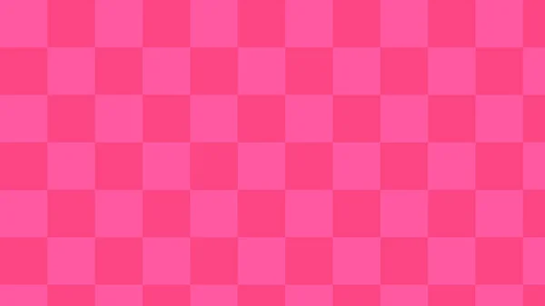 Cute Big Pink Checkers Gingham Plaid Aesthetic Checkerboard Pattern Wallpaper — Stock Photo, Image