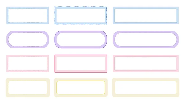 Collection Cute Pastel Tag Banner Masking Tape Label Illustration Decoration — Stockový vektor