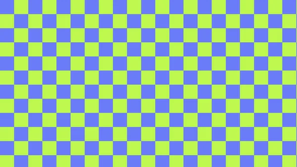 Cute Blue Green Checkers Gingham Plaid Checkerboard Pattern Aesthetic Wallpaper — 图库照片