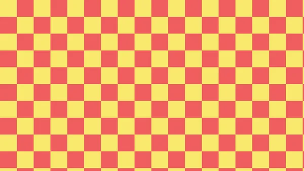 Cute Pastel Orange Yellow Checkers Gingham Plaid Checkerboard Pattern Aesthetic — Vetor de Stock