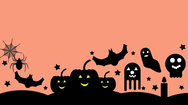 Halloween Decorations Ghost Pumpkin Spider Web Candle Spider Bat Skull — Stock Fotó