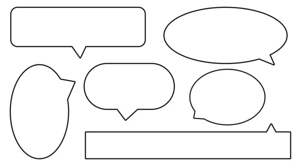 Collection Blank White Speech Bubble Text Box Conversation Box Chat — 图库照片