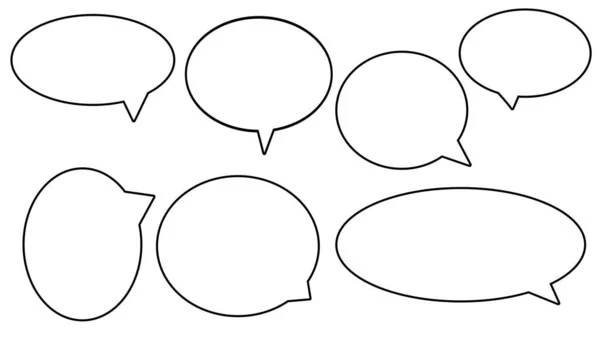 Set Blank White Speech Bubble Text Box Chat Box Speak — Stockfoto