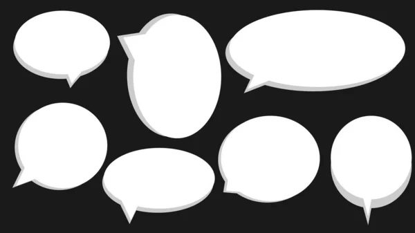 Set Blank White Speech Bubble Text Box Conversation Box Chat —  Vetores de Stock