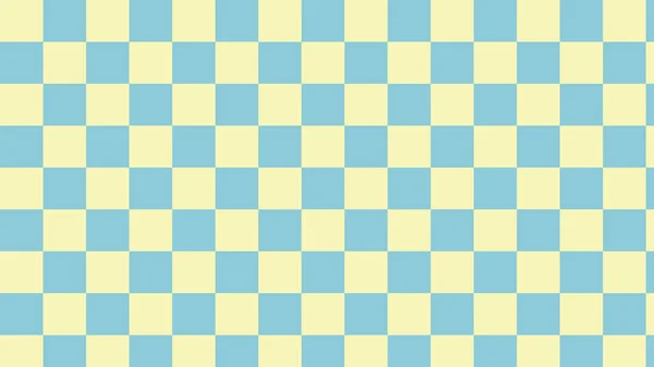 Cute Yellow Blue Big Checkers Gingham Plaid Aesthetic Checkerboard Wallpaper — Vettoriale Stock