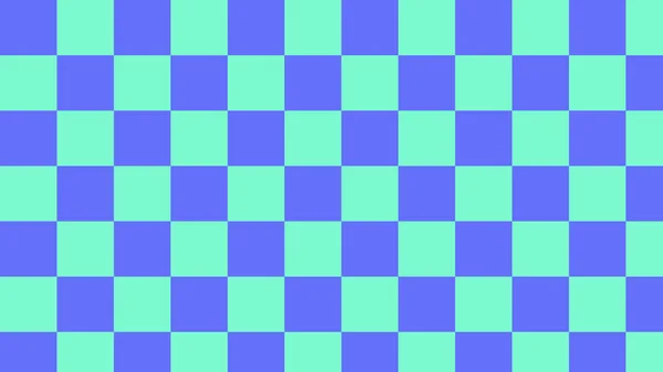 Green Blue Big Checkers Gingham Plaid Aesthetic Checkerboard Wallpaper Illustration — Vetor de Stock