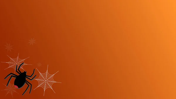 Счастливый Паук Хэллоуин Паутинной Паутиной Оранжевых Обоях Идеально Подходит Обоев — стоковое фото