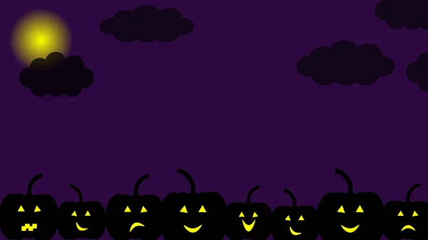 Happy Halloween Spooky Pumpkin Purple Wallpaper Illustration Perfect Wallpaper Backdrop — Stok Vektör