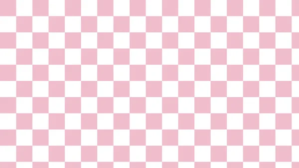 Aesthetic Pastel Pink White Checkers Gingham Cute Checkerboard Wallpaper Illustration — Stockfoto