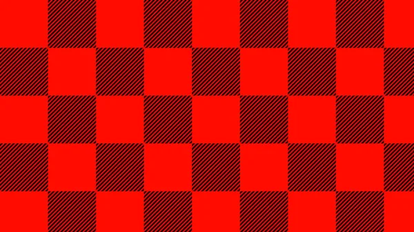 Cute Black Red Tartan Checkers Gingham Plaid Checkerboard Backdrop Illustration — Foto de Stock