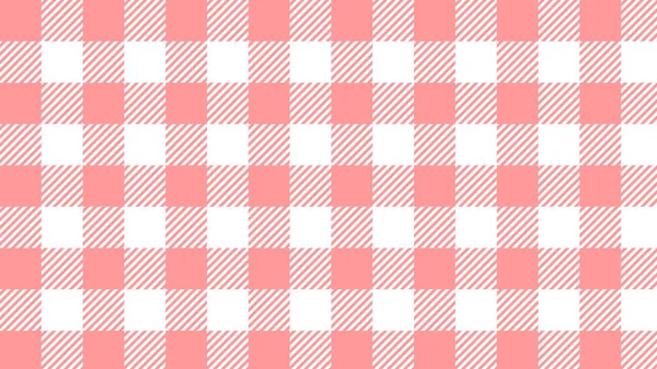 Aesthetic Pink Gingham Tartan Checkers Plaid Checkerboard Texture Background Illustration — Stockvektor
