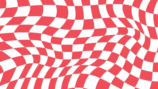 Estético Vermelho Branco Distorcido Quadriculado Damas Papel Parede Ilustração Perfeito — Fotografia de Stock