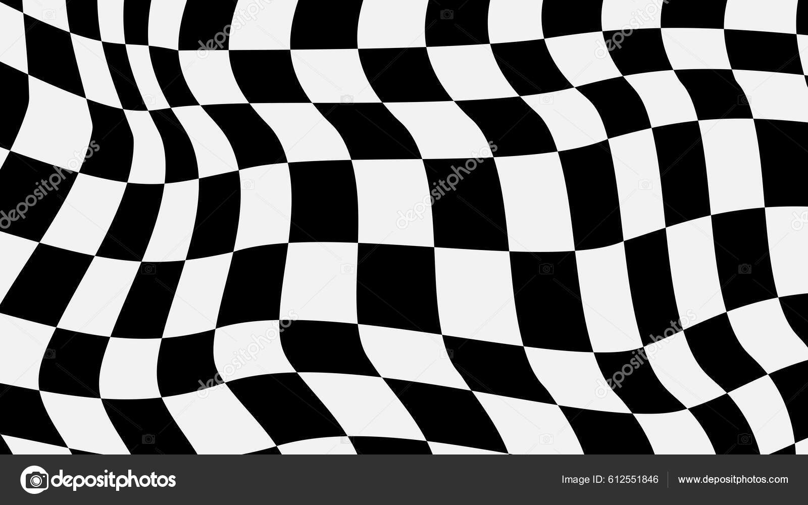 tabuleiro de damas vertical preto e branco distorcido bonito