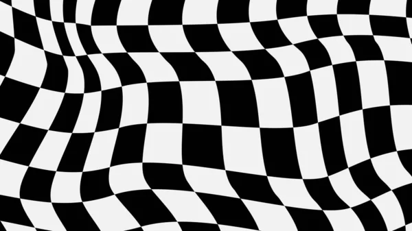 Αισθητική Λευκό Και Μαύρο Παραμορφωμένο Checkerboard Πούλια Ταπετσαρία Εικονογράφηση Ιδανικό — Διανυσματικό Αρχείο