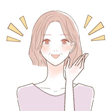 Orta yaşlı kadın eleştirileri. Beyaz arkaplanda.