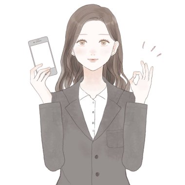 Takım elbiseli bir kadın akıllı telefonuyla şaşırdı. Beyaz arkaplanda.