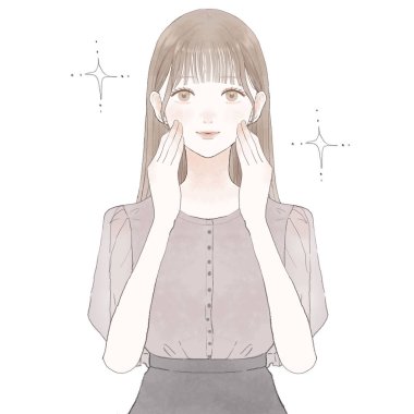 Bir kadının önü ve çöküşü. Cilt bakımı. Beyaz arkaplanda.