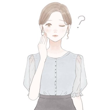 Şüpheleri olan bir kadın. Beyaz arkaplanda.