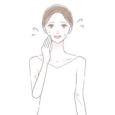 Kadın kibarca gülüyor. Beyaz arkaplanda.