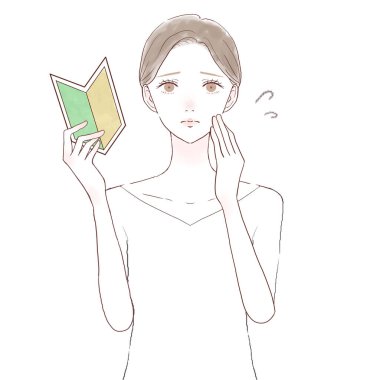 İhtiyacı olan çaylak kadın. Beyaz arkaplanda.