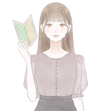 Acemi damgalı bir kadın. Beyaz arkaplanda.