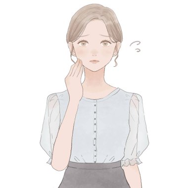 Güneş yanığı olan bir kadın. Beyaz arkaplanda.