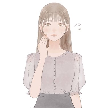 Güneş yanığı olan bir kadın. Beyaz arkaplanda.