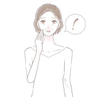 Şaşırmış orta yaşlı kadın. Beyaz arkaplanda.