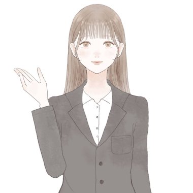 Rehber kıyafetli bir kadın. Beyaz arkaplanda.