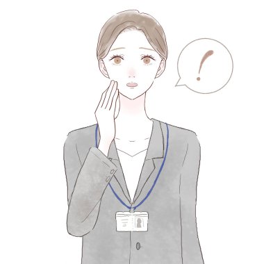 Şaşırmış takım elbiseli kadın. Beyaz arkaplanda.