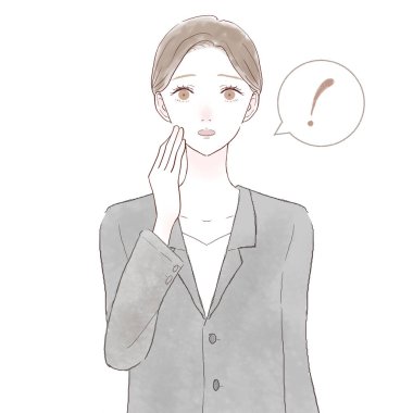 Şaşırmış takım elbiseli kadın. Beyaz arkaplanda.