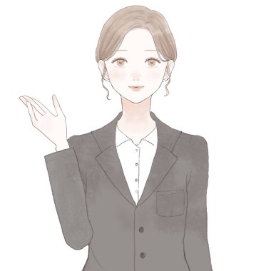 Rehber kıyafetli bir kadın. Beyaz arkaplanda.