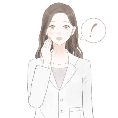 Şaşırmış kadın doktor. Beyaz arkaplanda.