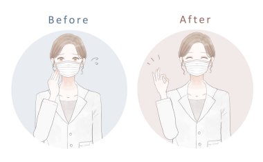 Dokumasız maske takan bir grup kadın doktor..