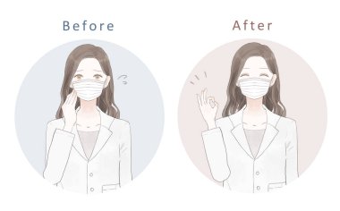 Dokumasız maske takan bir grup kadın doktor..