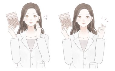 Hesap makinesi tutan bir grup kadın doktor..