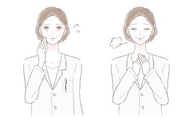 İhtiyacı olan orta yaşlı kadın doktorlar ve rahatlamış orta yaşlı kadın doktorlar..