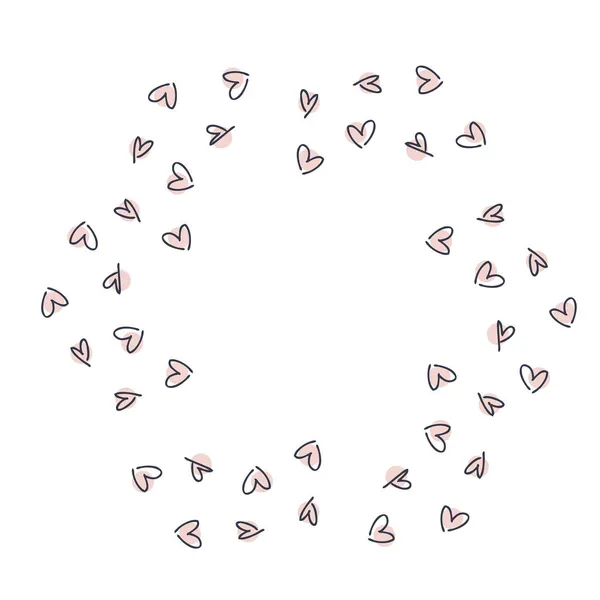 Handgezeichnete Doodle Herzen Blühen Form Von Blumen Perfekt Für Grußkarten — Stockvektor