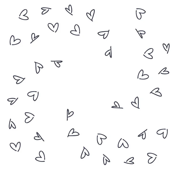 Doodle Vector Corazones Forma Redonda Perfecto Para Tarjetas Felicitación Impresiones — Archivo Imágenes Vectoriales