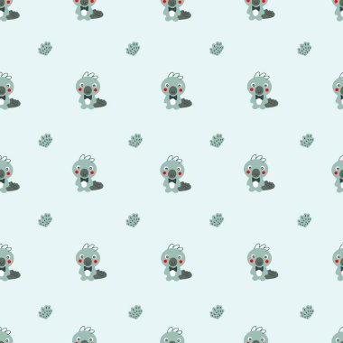 Çizgi film tarzı, timsahlar ve küçük bitkilerle kusursuz desen. Albüm, poster, tekstil ve parmak izleri için mükemmel. Dekor ve tasarım için el çizimi illüstrasyon.